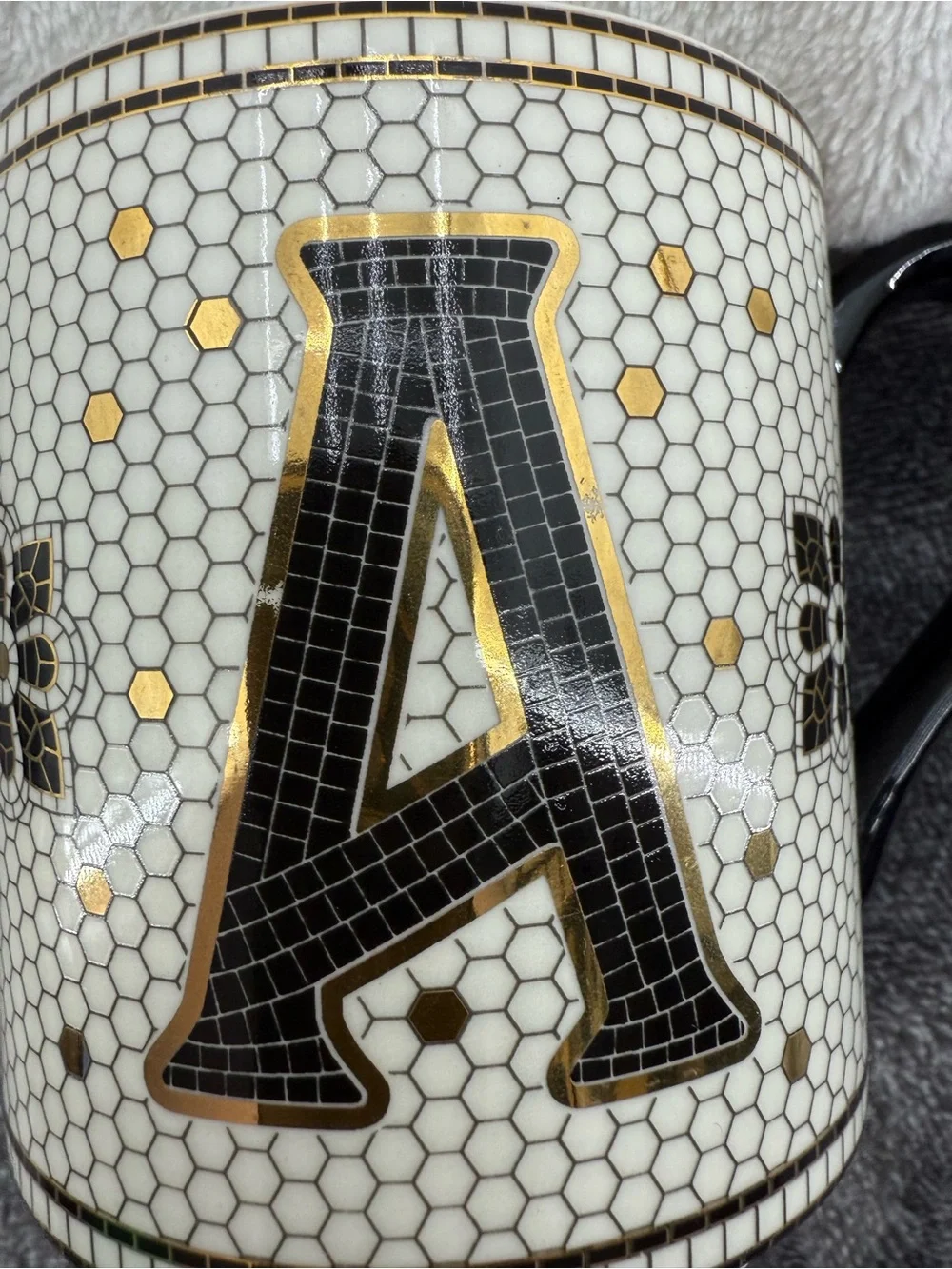 Anthropologie The Bistro Tile Stoneware Mug Monogram Initial A Mosaic-New